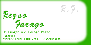 rezso farago business card
