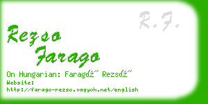 rezso farago business card